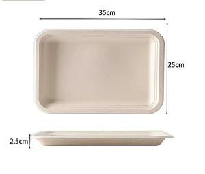 Grands plateaux alimentaires jetables rectangulaires biodégradables jetables <span class=keywords><strong>de</strong></span> 14 pouces Assiettes à <span class=keywords><strong>plateau</strong></span> robustes Dessert à l'écrevisse et au <span class=keywords><strong>homard</strong></span> - Product Image 3
