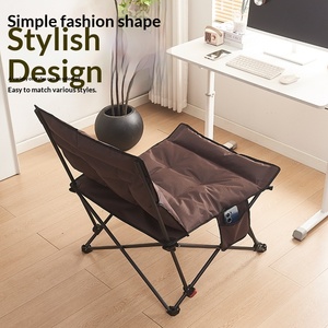 Chaise longue pliante rectangulaire en métal avec <span class=keywords><strong>cadre</strong></span> en acier et tissu Oxford, portable <span class=keywords><strong>pour</strong></span> l'extérieur, avec coussin en coton <span class=keywords><strong>pour</strong></span> un rangement facile - Product Image 2