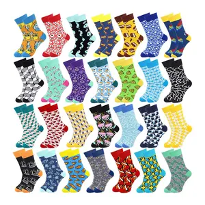 Funky Crazy Cartoon Gemusterte Socken Männer Unisex Baumwolle Neuheit Design Benutzer definierte Jacquard Socken Lieferanten aus China Yiwu