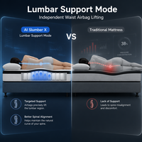 Matelas intelligent AI : Solution de sommeil intelligente avec soutien lombaire adaptatif, matelas de lit réglable, matelas à ressorts ensachés King Queen