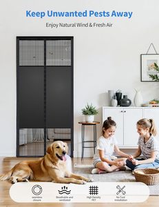 Hiện đại màn hình từ cửa với sự riêng tư Pet lưới kích thước 32x80 inch thân thiện với vật nuôi Màn hình rèm cửa cho phòng ngủ & nhà bếp - Product Image 3