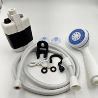 Douche de camping portable rechargeable avec tuyau et pompe, sac à eau pour douche de camping en plein air