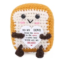 Décoration de toast au crochet faite à la main avec message d'encouragement, carte de soutien positive pour cadeau ou bureau