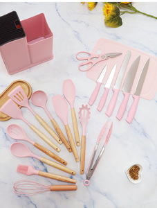 Ensemble d'ustensiles en <span class=keywords><strong>silicone</strong></span> antiadhésif de 19 pièces pour la vente en gros d'ustensiles de cuisine ménagers de qualité alimentaire, y compris des cuillères à soupe et des spatules - Product Image 5
