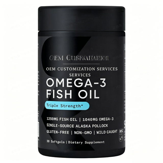 Deep Sea Fish Oil Omega-3 Softgels Herbal Supplements for Brain Memory Support Heart Cardiovascular Health Bulk Wholesale