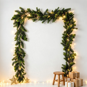 Guirlande de Noël artificielle Yan Ju en pin, 1,8 m, 144 aiguilles fourchues, pour décoration murale, fenêtre, cheminée - Product Image 1
