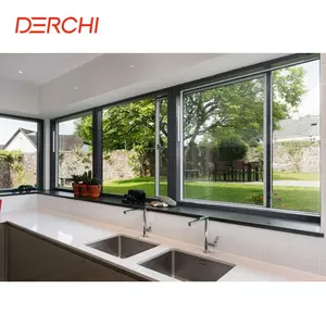 定制房屋窗户铝框阳台外厨房推拉窗格栅设计
