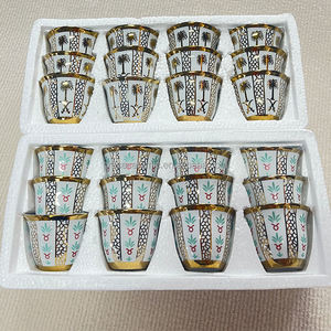 60cc 80cc <span class=keywords><strong>125cc</strong></span> impression personnalisée ruban plaqué or céramique porcelaine fine cawa tasse logo arabe - Product Image 1