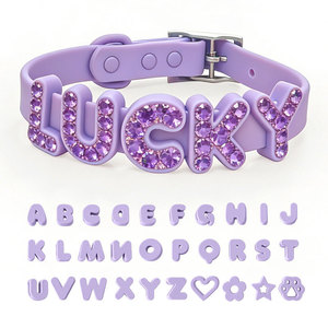 OFFERTA SPECIALE <span class=keywords><strong>Collare</strong></span> per Cani Fai-da-Te con 26 Lettere Regolabili in Silicone, Decorazioni con Strass Luminosi, Chiusura con Doppio Anello a D - Resistente e Disponibile in Diverse Taglie - Product Image 2