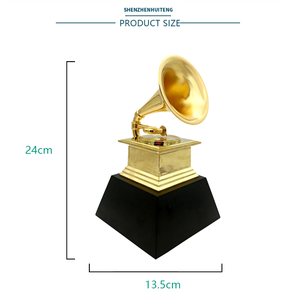 Tốt nhất bán Vàng kẽm hợp kim tinh thể màu đen cơ sở âm nhạc kim loại đài phát thanh Trophy tùy chỉnh ngữ pháp giải thưởng Trophy - Product Image 6