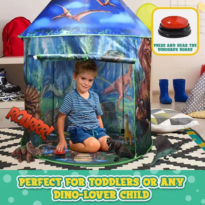 Tenda Dinosauro con Suoni di Ruggito di Dinosauro, Tenda da Gioco per Bambini da Interno, Tenda da Letto per Bambini, Vendita all'Ingrosso - Product Image 4
