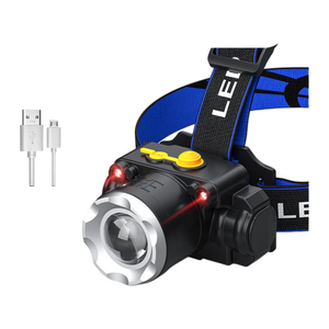 ไฟฉายคาดศีรษะ LED แบบชาร์จซ้ำได้ ทนทาน ปรับซูมได้ แบตเตอรี่ใช้งานได้นาน หลายโหมด พร้อมเซ็นเซอร์ตรวจจับความเคลื่อนไหว - Product Image 5