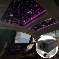 Kit d'éclairage LED RVBW 12W Effet Météore pour Plafond de Voiture, Fibre Optique 0,75 mm, 800 Fibres, IP54, Contrôle par Télécommande et Application