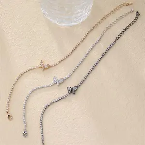 Fashion popular Simple zircon butterfly bracelet for women adjustable hand accessories