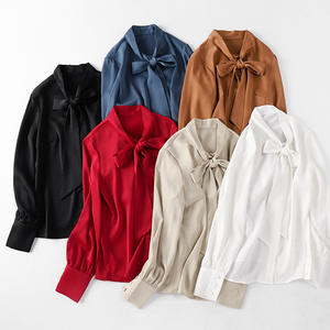 Camicie in Chiffon a manica lunga autunno tinta unita elegante - Product Image 6