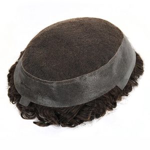 <span class=keywords><strong>Parrucchino</strong></span> da <span class=keywords><strong>uomo</strong></span> 2.2cm X 15cm in pizzo 100% indiano con frangia a onde profonde con <span class=keywords><strong>capelli</strong></span> vergini indiani 6 \ "parrucca con anello a V - Product Image 2
