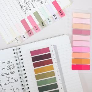 Morandi Index Transparent PET <b>Label</b> Sticker With Ruler Tearable Highlight Mark Reusable <b>Sticky</b> Notes For Students - Product Image 2