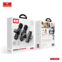 Microphone cravate sans fil Earldom, microphones un pour deux, enregistrement en extérieur, réduction du bruit, microphone sans fil en direct