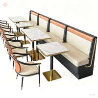 Grands meubles modernes pour hôtel et restaurant, canapé en cuir rembourré, table à manger, ensemble de chaises, mobilier commercial, respectueux de l'environnement