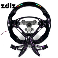 Volant en fibre de carbone forgé violet LED personnalisé pour Infiniti G37 G25 G35 G37X G37S avec palettes de changement de vitesse