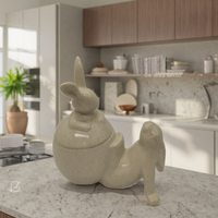 Nordique Art déco pâques glaçure lapin pot en céramique décor à la maison cuisine pot de rangement
