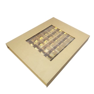 Nhà Máy Bán buôn Hộp sô cô la hộp kẹo vàng với khay kéo ra đóng gói với cửa sổ rõ ràng hàng đầu pralines Giỏ Quà tặng hộp - Product Image 5