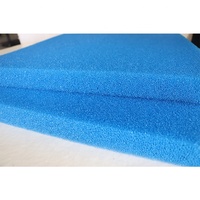 Filtro de agua de poliuretano reticulado azul, espuma de celda abierta para acuario, esponja para pecera