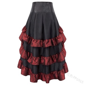 Gonna Gotica Vittoriana 2025 con Balze in Raso e Bordi in Pizzo, Gonna Corsetto Vintage Steampunk, Abito <span class=keywords><strong>da</strong></span> <span class=keywords><strong>Pirata</strong></span> per Cosplay - Product Image 5