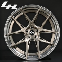Juego de 2 Llantas de Aleación Forjada de 17-24 Pulgadas, Color Bronce, Diseño Multirradio Delgado, Borde Pulido, Personalizadas, PCD 6x139.7, Compatibles con X3, RAV4, CRV