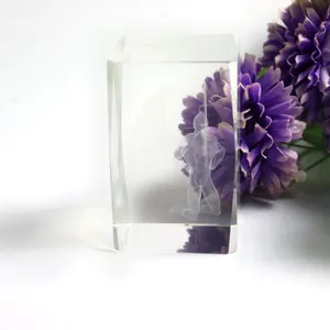 Wholesale Customize High Transparent Acrylic Crafts Cube Artware Clear PMMA Resin Embedment Gift Craft