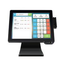 Système PC tactile POS 15,6 pouces, double écran tactile, contrôle tactile POS avec imprimante pour la vente au détail