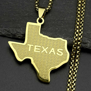Collar con colgante de <span class=keywords><strong>mapa</strong></span> pequeño con efecto desgastado, estilo hip-hop europeo y americano, cadena de perlas, cadena de clavícula punk de moda - Product Image 3