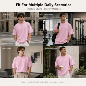 Camiseta Oversize de Algodón con Sensación de Hielo 240G para Hombre, Transpirable, Ajuste Holgado, Estilo Urbano, Cuello y Dobladillo Reforzados, Personalizable OEM al por Mayor - Product Image 3