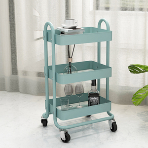Organizador móvil de acero al carbono para cocina y hogar, 3 niveles, carrito de almacenamiento rodante para servir - Product Image 2