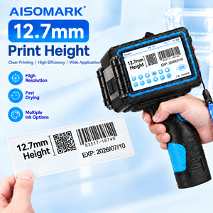 מדפסת הזרקת דיו ניידת AISOMARK חדשה בגודל 12.7 מ\"מ להדפסת קוד QR ותאריך תפוגה, תואמת למשטחים גמישים/ביצים - Product Image 1