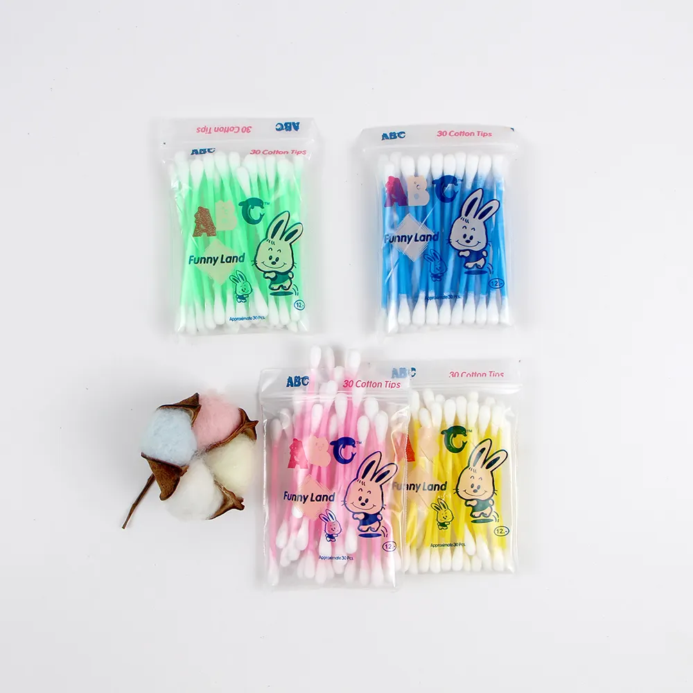 제조자 아기 배려 플라스틱 지팡이 새싹 면봉, 주문을 받아서 만들어진 색깔 지팡이 귀 청결한 면봉 아기 소형 면봉