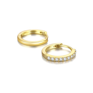Boucles d'oreilles créoles en argent 925 pour femme, micro-incrustation de zircon, pendentif cercle, vente en gros - Product Image 3