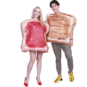 Earspooky Halloween Couple Costume Jam And Peanut Butter Food Set Tenue de fête unisexe pour adultes - Product Image 3