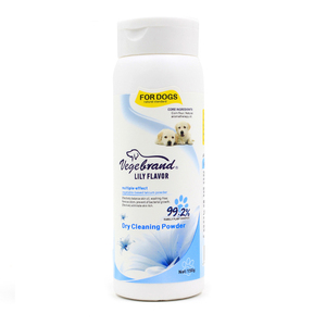 Etiqueta privada al por mayor fragancia de fruta personalizada 150G Pet Dry Wash Powder Cleaning Powder Wash Free Bath Shampoo <span class=keywords><strong>para</strong></span> perros <span class=keywords><strong>gatos</strong></span> - Product Image 3