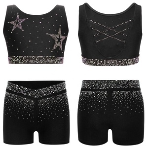 Trajes de Baile para Niñas de 6 a 16 Años, Traje de Baile de Salón, Latino, Gimnasia, Chaleco con Pantalones Cortos para Presentaciones y Competiciones de Baile - Product Image 2