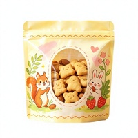 Sachet d'emballage plastique refermable personnalisé de qualité alimentaire avec fenêtre transparente pour biscuits, bonbons, noix et snacks