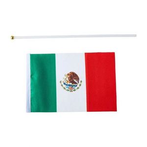 Bandera Mexicana de Mano con Palo de Plástico, Tamaño Pequeño, Personalizable, en Oferta - Product Image 3