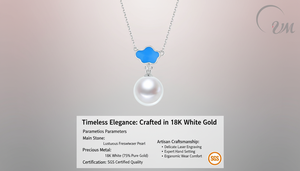 Collier de perles de nuage bleu Alice série CHIC chaîne de brins de style classique en or blanc 18 carats - Product Image 3