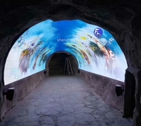 Écran LED intelligent, couleur pleine, interactif, salle immersive 3D, tunnel LED à 360 degrés, affichage mural vidéo