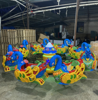 Manège Cygne Rotatif pour Enfants, Équipement de Manège Cygne Rotatif pour Parc d'Attractions avec Lumières Colorées, Certifié CE