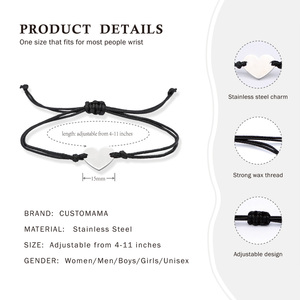 Braccialetti in Acciaio Inox per Madre Figlia <span class=keywords><strong>Figlio</strong></span> con Charm a Farfalla Cuore Soffione Infinito Bracciali Intrecciati per Coppie - Product Image 4
