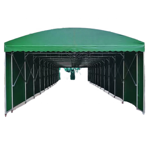 Structure en acier galvanisé, Tente mobile à pousser et à tirer, Grand parking, Auvent pliant en PVC, Auvent rétractable mobile - Product Image 4