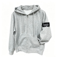 Veste pour homme en coton pur respirant de haute qualité, brodée et embossée, avec capuche, style streetwear décontracté, OEM.