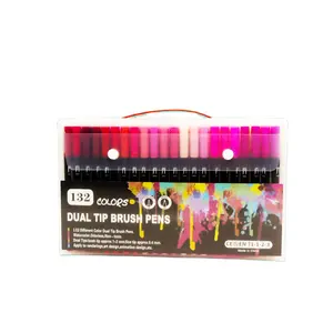Wholesale 12/24/36/48 Colors Professional Marking Felt Soft Tip Colored Ink Colores Washable Markers