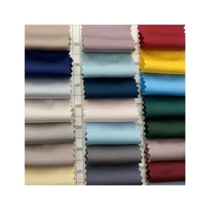 In stock wholesale mixed colors imitation silk plain dyed jacquard stripe stretchy satin woven fabric for pajamas